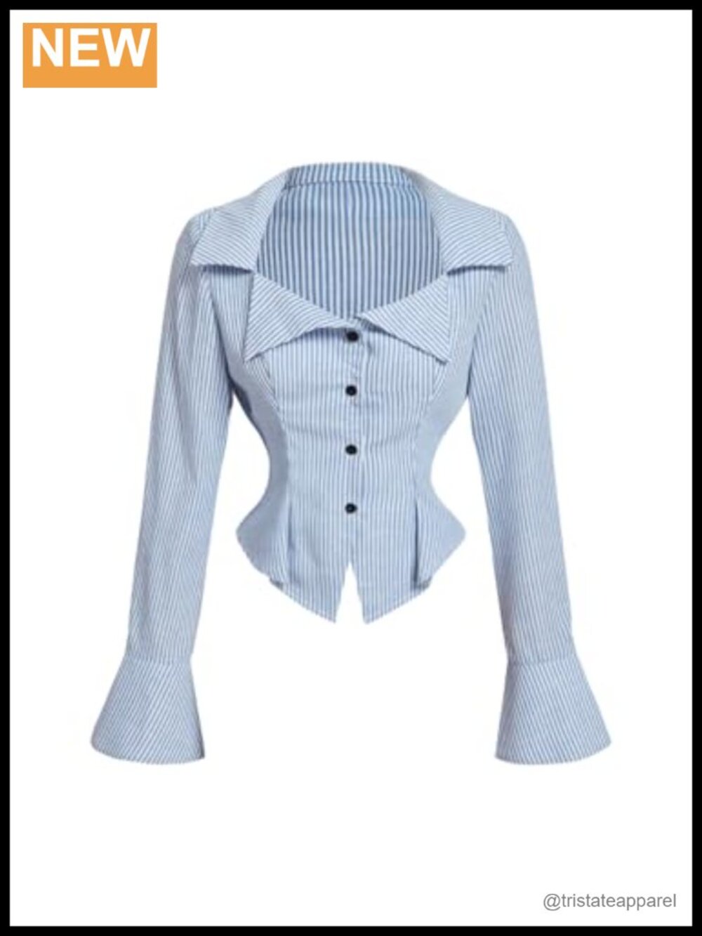 Striped Long Sleeve Button Down Business Casual Blouse Tops Soft